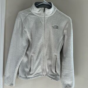 White fuzzy north face
